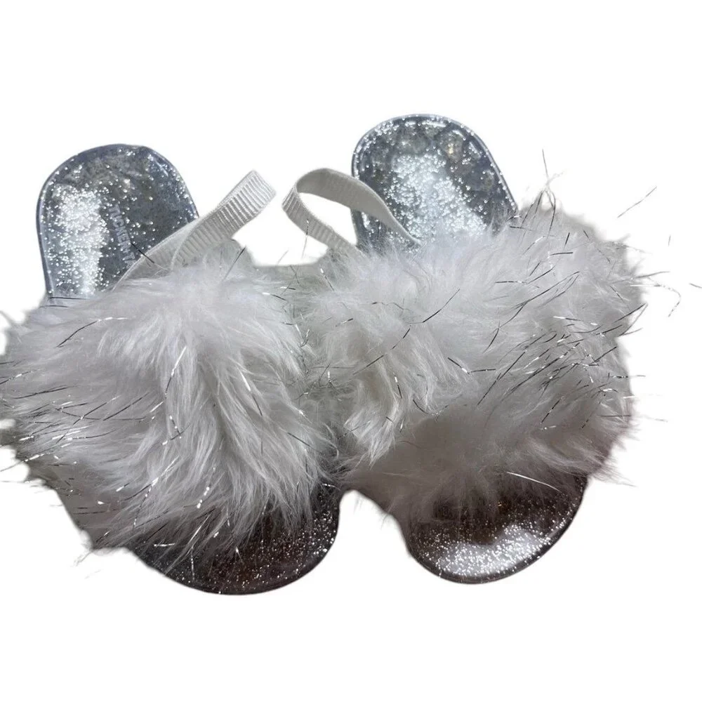 Tucker + Tate Toddler New Furry Sparkly Slides Size 10M